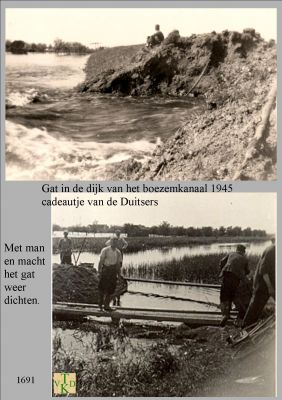 1691 Gat in de dijk boezemkanaal.
