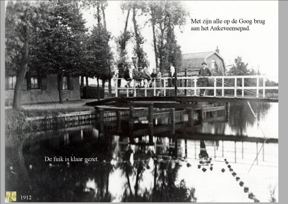 1912 Oude draaibrug bij de Goog.
1912 Goog-brug aan het Ankeveensepad en over de brug naar  Bergsepad
