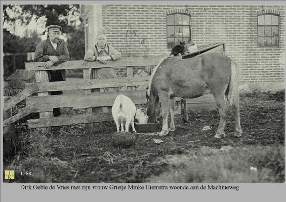 1568  Met paard en geit aan weidehek. 
