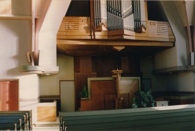 Gereformeerde-kerk-orgel-en-preekstoel
Gereformeerde kerk, Dammerweg, zicht op orgel en preekstoel.
Trefwoorden: Gereformeerde Kerk