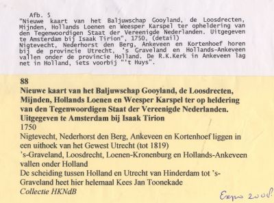 Plattegrond-Gooyland
Diverse gemeenten in Holland en Utrecht.
Nigtevecht, Nederhorst den Berg, Ankeveen en Kortenhoef horen nog bij de provincie Utrecht, -s Graveland en Hollands Ankeveen vallen onder Noord-Holland.
De RK Kerk van Ankeveen lag nog net in Holland.
Trefwoorden: Provincie-indeling