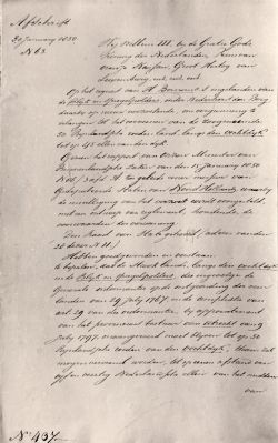 Vergunning-voor-vervening
Vergunning van 30 januari 1850 om de Blijk-en Spiegelpolder te vervenen.
